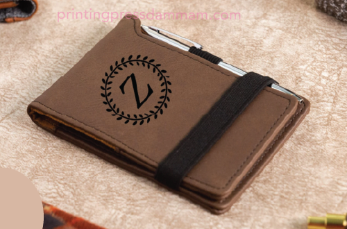 Leather notepad holder with pen