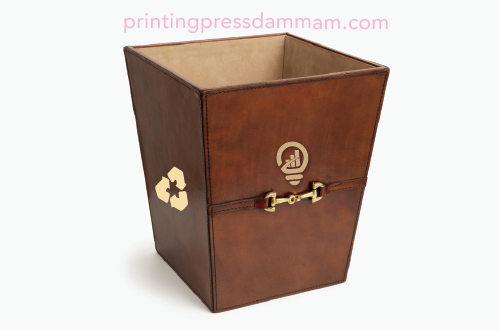 fully customized leather waste bin