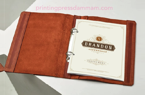 Room service menu folders in leather
