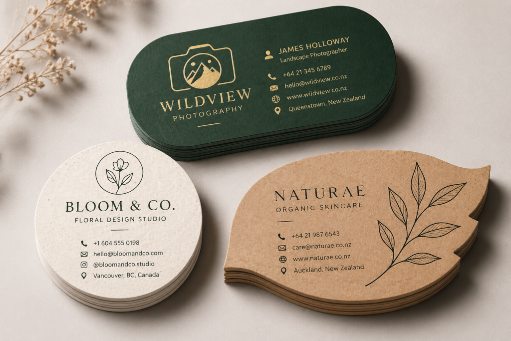 Die-Cut Edges business card printing