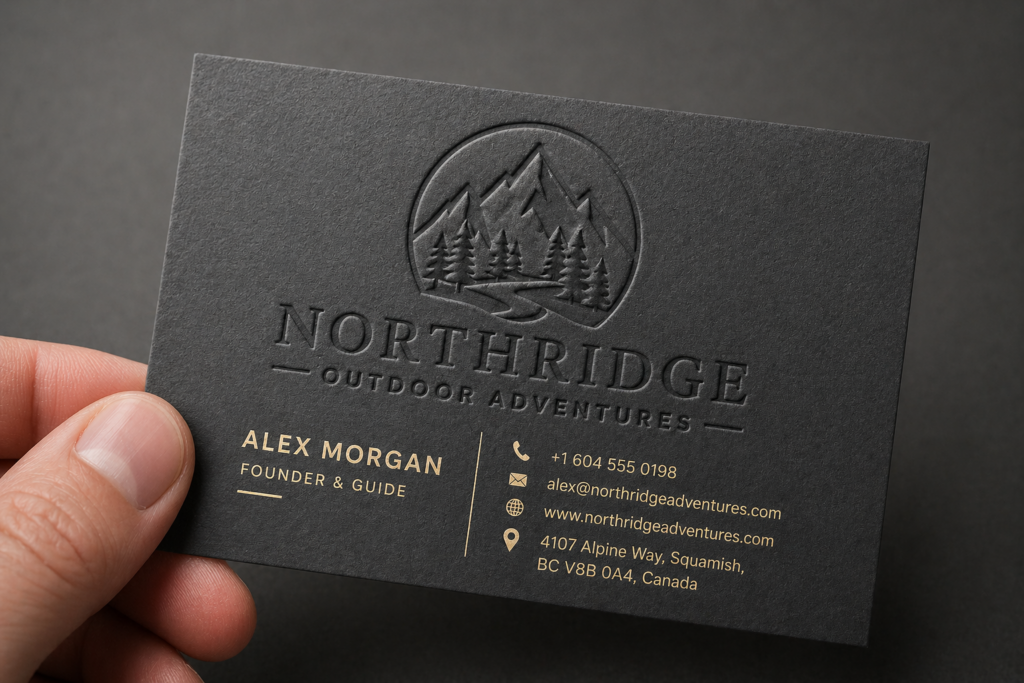 Embossing business card printing