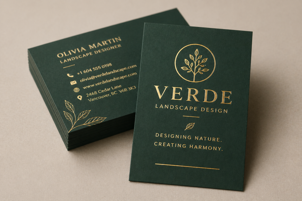 Foil Stamping business card printing