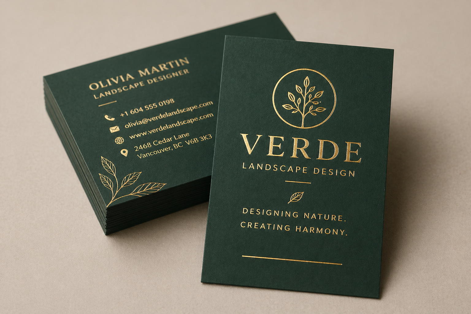 Foil Stamping business card printing